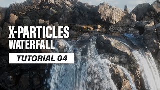 Cinema4D and Xparticles tutorial  Waterfall VFX simulation [upl. by Sheba]