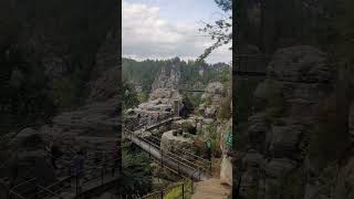 Walking Across the Iconic Bastei Bridge Scenic Views amp Adventure [upl. by Celinka]