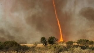 Tornado Engulfed by Fire Caught on Tape  Good Morning America  ABC News [upl. by Mehta845]