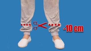 How to shorten jogger pants with ribbed cuffs easily [upl. by Ardella]