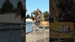 Construction machinery demolition of building in Santa Maria California construction machinery [upl. by Salangia705]