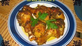 Cuisses de Poulet au four a la marocaine  دجاج في الفرن بالشرمولة المغربية  Rass el hanout [upl. by Licna402]