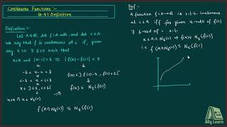 17  Continuous Function  Epsilon Delta Definition  Hindi [upl. by Atinuahs]