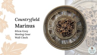 60cm Marinus Grey Moving Gear Wall Clock By Countryfield [upl. by Tallou]