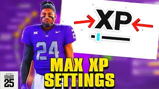 EA College Football 25 Road To Glory MAX XP SETTINGSFastest Way To Hit 99 Overall In NCAA 25 RTG [upl. by Winikka]