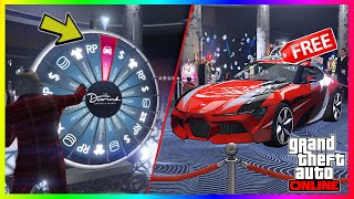 EASY HOW TO WIN THE PODIUM CAR EVERY SINGLE TIME IN GTA 5 ONLINE 2023 LUCKY PODIUM WHEEL GLITCH [upl. by Tommi]