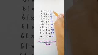 Multiplication table trick of 61😍💥💯🧠 maths multiplication mathstricks table shorts foryou [upl. by Eterg]