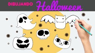 🎃👻💀 APRENDER a DIBUJAR de HALLOWEEN 🎃👻💀 ¿Cómo hacer dibujos de halloween fáciles [upl. by Aisya]