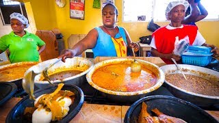 First Time Trying GHANAIAN FOOD Amazing Palm Nut Soup in Accra Ghana West Africa [upl. by Margette]