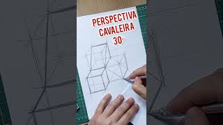 PERSPECTIVA CAVALEIRA 30°  CROQUI PERSPECTIVE shorts [upl. by Marylou]