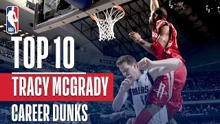 Tracy McGradys Top 10 Career NBA Dunks [upl. by Ennaul]