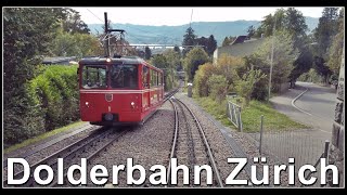 Fahrt mit der Dolderbahn von der Bergstation Dolder zum Römerhof Stadt Zürich Schweiz 2021 [upl. by Maximo]