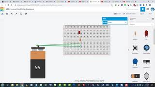 Simple LED  Resistor Circuit Using a Breadboard and Simple Tinkercad Circuits [upl. by Adalia]