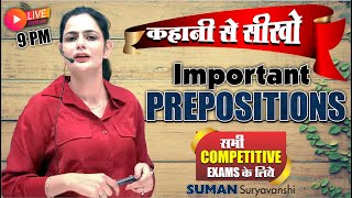 Prepositions in English Grammar  Important Prepositions  English with Suman Suryavanshi Maam [upl. by Bar]