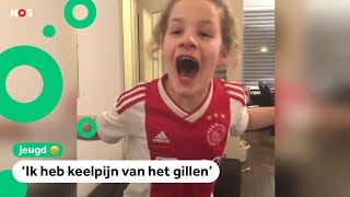 Superfan Esra dolblij na stunt van Ajax [upl. by Delly]