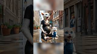 Pregnant cat labor pain on road cat catlover cattales catstoys kitten ai cute smartcat [upl. by Ingamar]