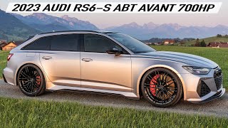 GORGEOUS 2023 AUDI RS6S AVANT ABT 700HP  FLORETT SILVER MATTE  In detail accelerations sounds [upl. by Hubey520]