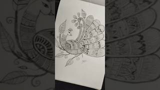 Peacock 🦚 mandala sketch drawing shortsfeeds drawing art viralshorts artist mornisong sketch [upl. by Akinehc]