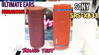 Ultimate Ears MegaBoom 3 Vs Sony SRSXB33  Bass Sound Test [upl. by Adnac495]