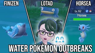 Water Pokémon  Mass Outbreak Events  Finizen  Lotad  Horsea  Kindly Mark  Scarlet amp Violet [upl. by Anitteb]