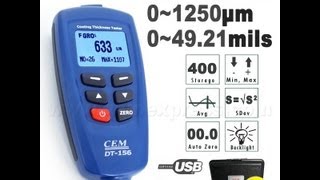 CEM DT156 01250um Paint Coating Thickness Gauge Tester Builtin Auto FNF Recognition [upl. by Naivart]