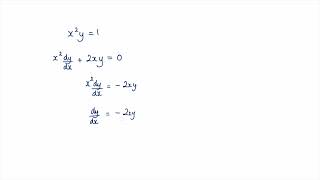 How to Differentiate x2y1 using Implicit Differentiation [upl. by Annawak853]