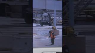 Funny Aircraft Marshaller at San Francisco Airport guiding parking position Shorts SFO funny [upl. by Richma]