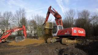 Zwei OampK RH 125 Bagger mit OilQuick im Einsatz [upl. by Palermo]