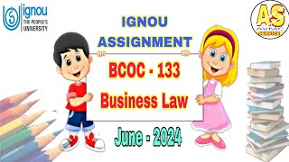 Bcoc 133 solved assignment 202324  BCOMG  IGNOU assignment  June 24  Bcomg 1st year assignment [upl. by Etnasa]