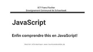 Enfin comprendre this en JavaScript [upl. by Adnoraj]