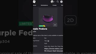 Limited UGC Item  How to get Purple Fedora ROBLOX  2023  DeanOfficial YT [upl. by Ohcamac714]