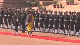 Ceremonial welcome of King Jigme Khesar Namgyel Wangchuck of Bhutan at Rashtrapati Bhavan [upl. by Tija414]