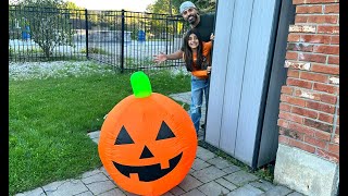 Deema and Sally with giant pumpkin rescue adventure [upl. by Al]