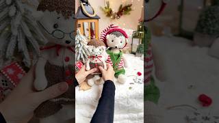 My knitted Christmas team 🦔🧶 knittedhedgehog knitting knitted [upl. by Ahsaelat]