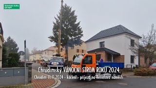 Chrudimský VÁNOČNÍ strom 2024  kácení  příjezd na Resselovo náměstí  Chrudim 11112024 [upl. by Ulphi22]