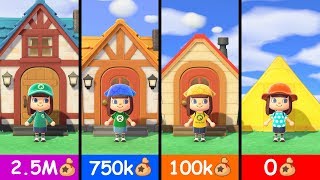 Animal Crossing New Horizons  All House Upgrades [upl. by Pihc561]