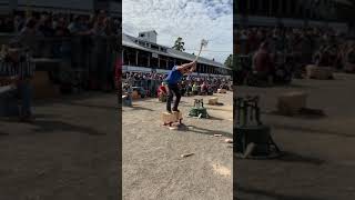 Vermont Timbersports Athlete Calvin Willard Underhand Chop Event [upl. by Nera]