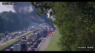 Vehicle fire snarls traffic on I95 southbound [upl. by Cassella172]