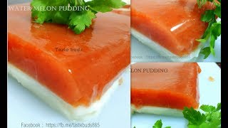 Doublelayered Watermelon Pudding Recipe [upl. by Ajit]