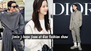 jimin jhope jisoo at dior fashion show  Bts jimin met blackpink jisoo at dior fashion show [upl. by Hannaoj]