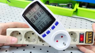 Digital Wattmeter AC 220V Power Meter Electricy Consumption Kilowatt Wattage Electricity Meter [upl. by Sev]