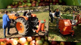 Kubota M8540 Apfelernte mit Obstauflesemaschine [upl. by Akemahs656]