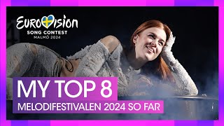 🇸🇪 Melodifestivalen 2024  My Top 8  Final So Far Sweden Eurovision 2024 [upl. by Eatton929]