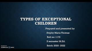 Types of exceptional children [upl. by Neyut]