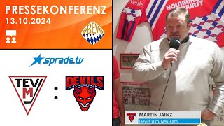 13102024  Pressekonferenz  TEV Miesbach vs Devils UlmNeuUlm [upl. by Etnoek]