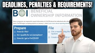 Beneficial Ownership Information BOI Report Deadlines Penalties amp What you need Summary [upl. by Aneerb]