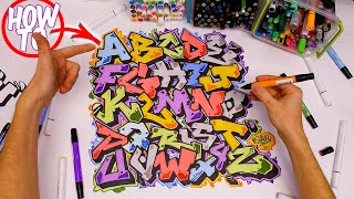 How To Draw Graffiti Letters Tutorial Basic Straight Piece [upl. by Ayekel]