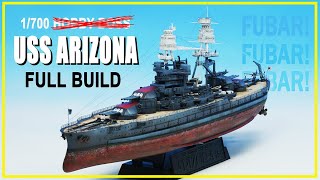 FULL BUILD  1700 USS Arizona HobbyBoss  Scratch Build [upl. by Romanas262]