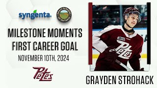 OHL Milestone  First Career Goal  Grayden Strohack [upl. by Lev]