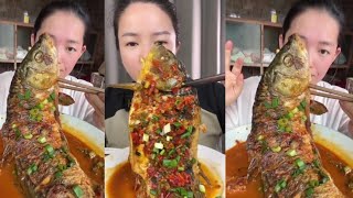 Chinese Mukbang Food Eating Show  God eats fish Spicy Braised Fish 379 [upl. by Hew]